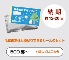 オリジナル全面シール印刷＋貼り加工タイプ瞬間冷却パック