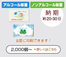 短納期・オリジナル全面フィルム印刷ウエットティッシュ